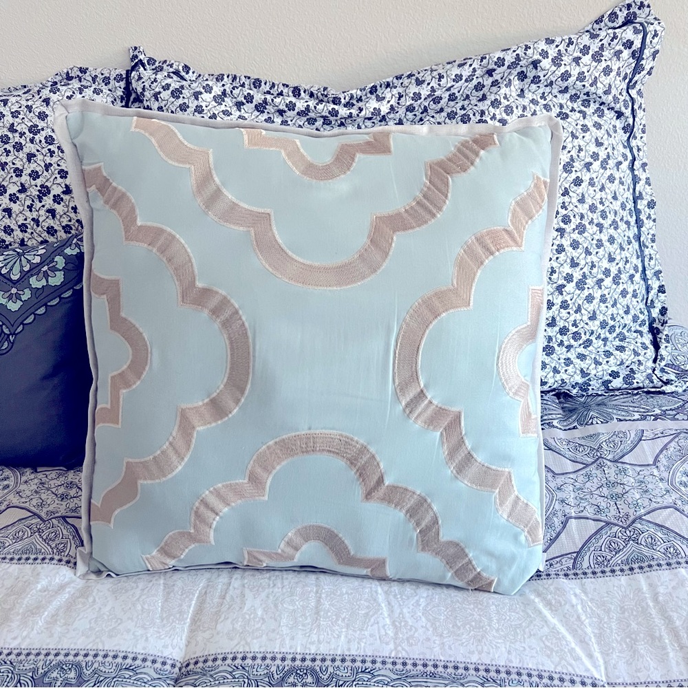 Teal & Gold Geometric Accent pillow